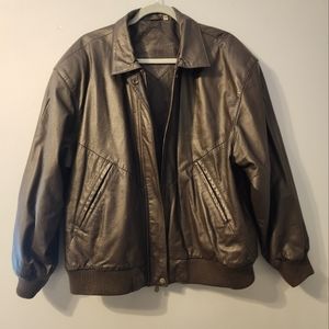 Winston & York Leather Bomber Jacket